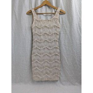 Love Culture women's size small lace cream off white fitted tank mini dress A13